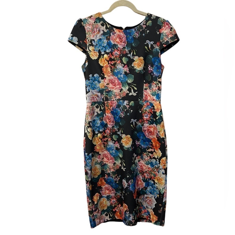 BETSEY JOHNSON FLORAL CAP SLEEVE DRESS